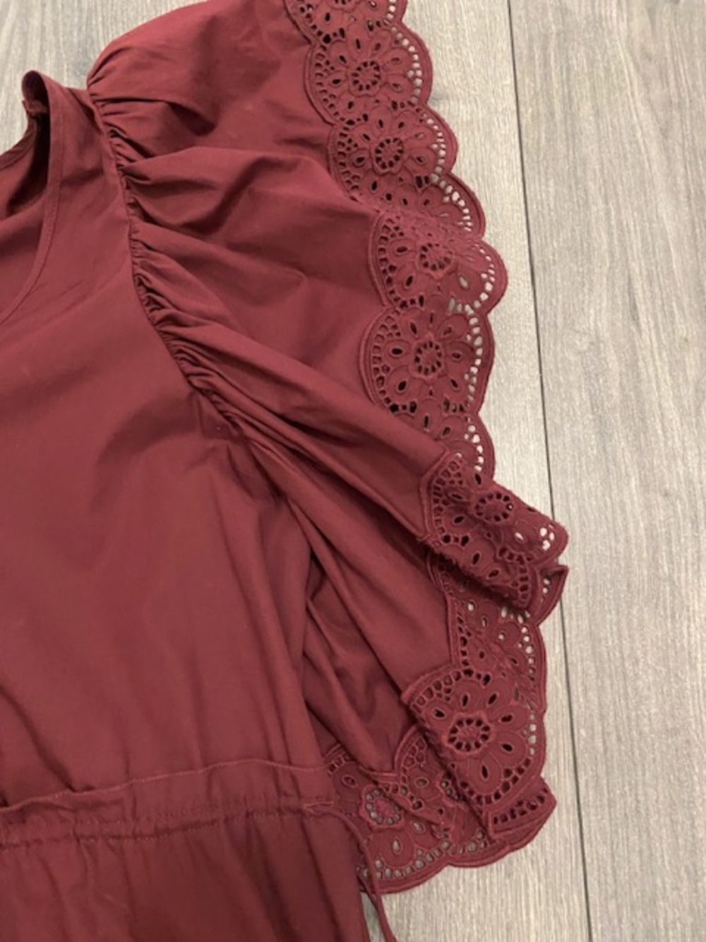 See By Chloe Burgundy Cotton Mini Dress Size 4 NWT - Picture 5 of 10